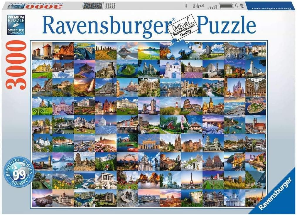 Ravensburger 17080 Beautiful Places of Europe - 3000 Piece Puzzle for Adults, Every Piece is Unique, Softclick Technology Means Pieces Fit Together Perfectly