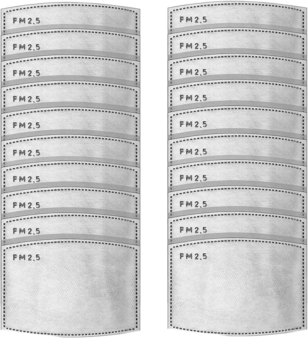 20 Pcs WERGO Replaceable PM2.5 Filter Activated Carbon Filters Meltblown Cloth Filter (20 Pcs + 2 Msk)