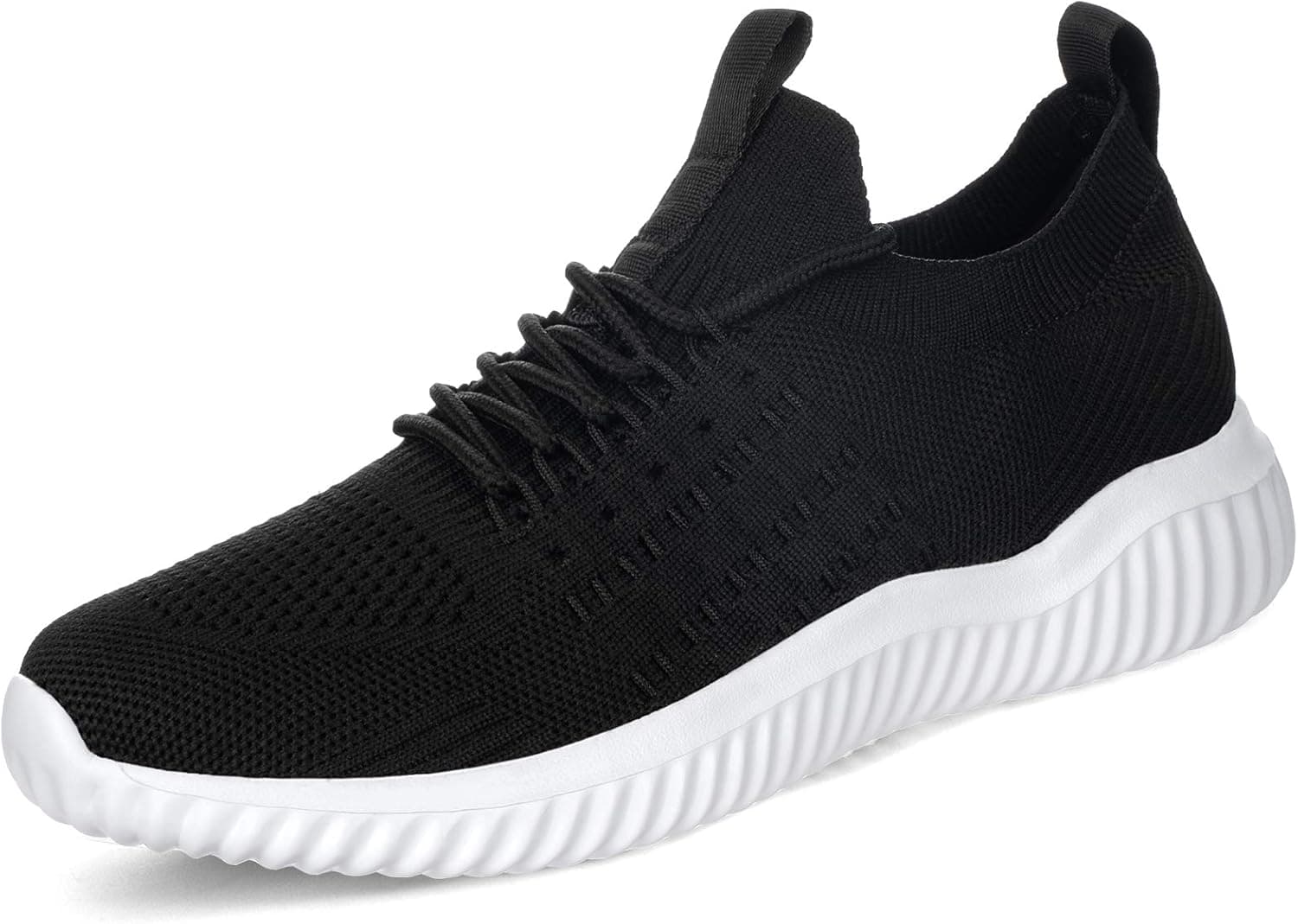 Akk Womens Slip On Walking Shoes Lightweight Sneakers Casual Trainers Tennis Shoes Breathable Sport Running Shoes for Gym, Jumping, Jogging, Fitness, Travel Black, Size 8, 39