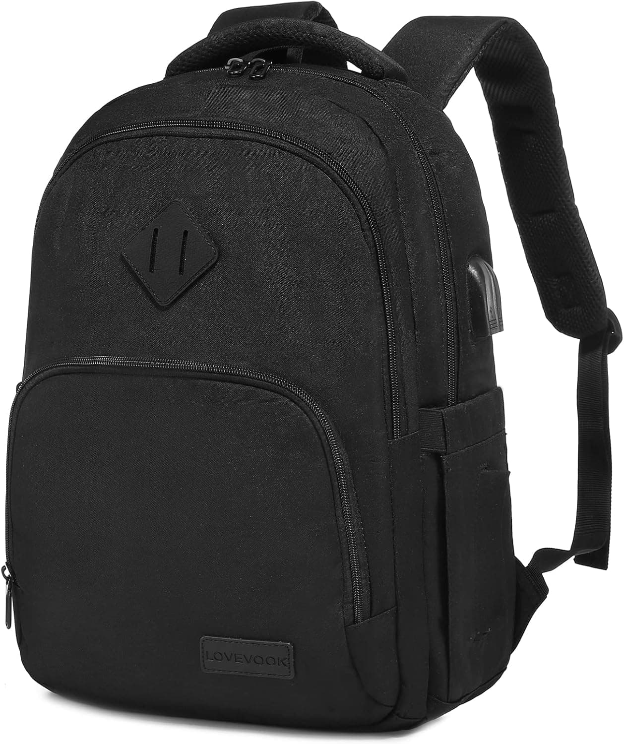 LOVEVOOK Laptop Backpack for Women Men, Classical 14" Laptop Bag with USB Charging Port for Work Travel, Fashion Daypack