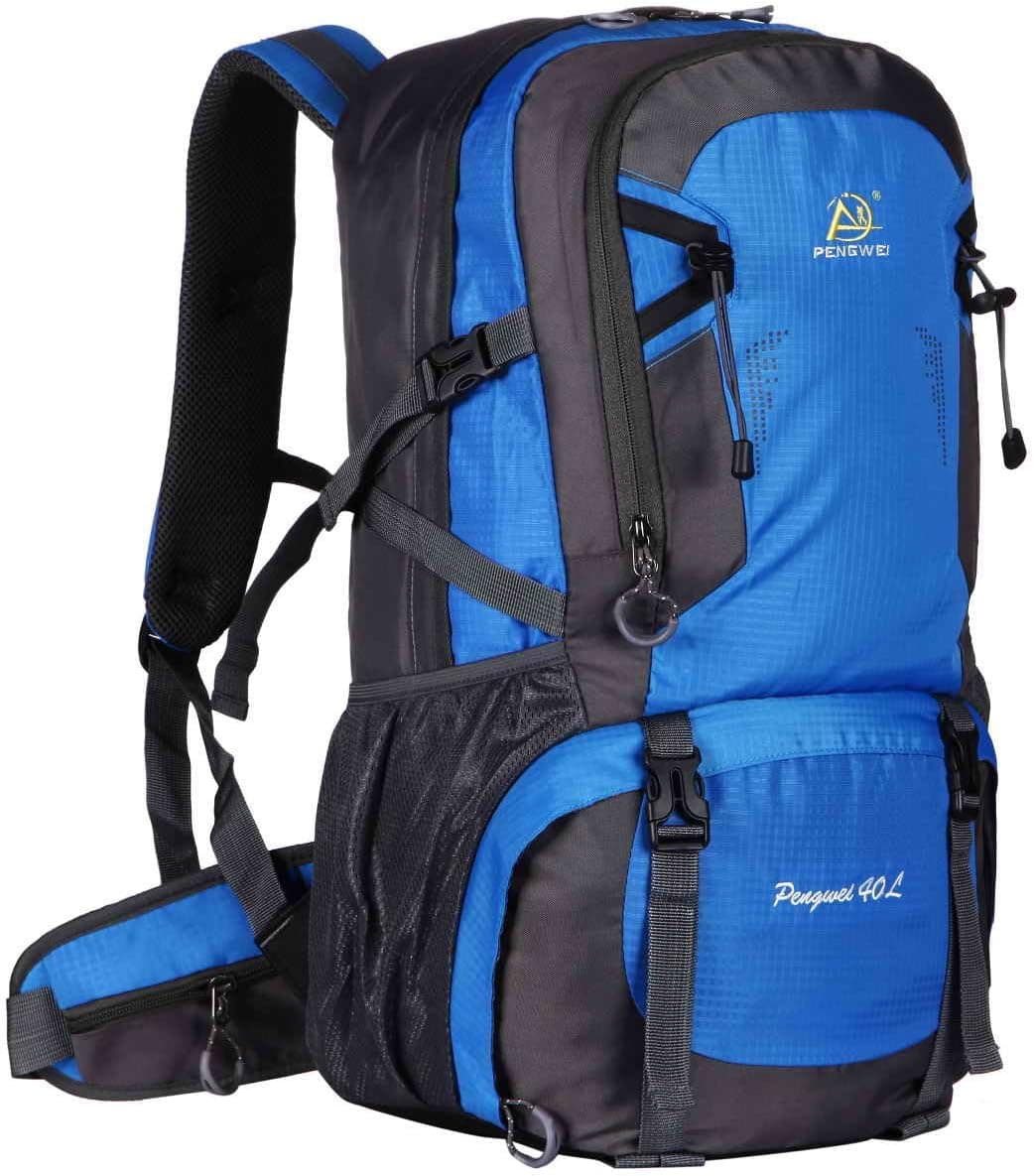 FafadaHiking Backpack Travel Backpack Outdoor Sport Daypack Mountaineering Camping Fishing Travel Cycling Skiing for Outdoor Camping 40L (Blue)