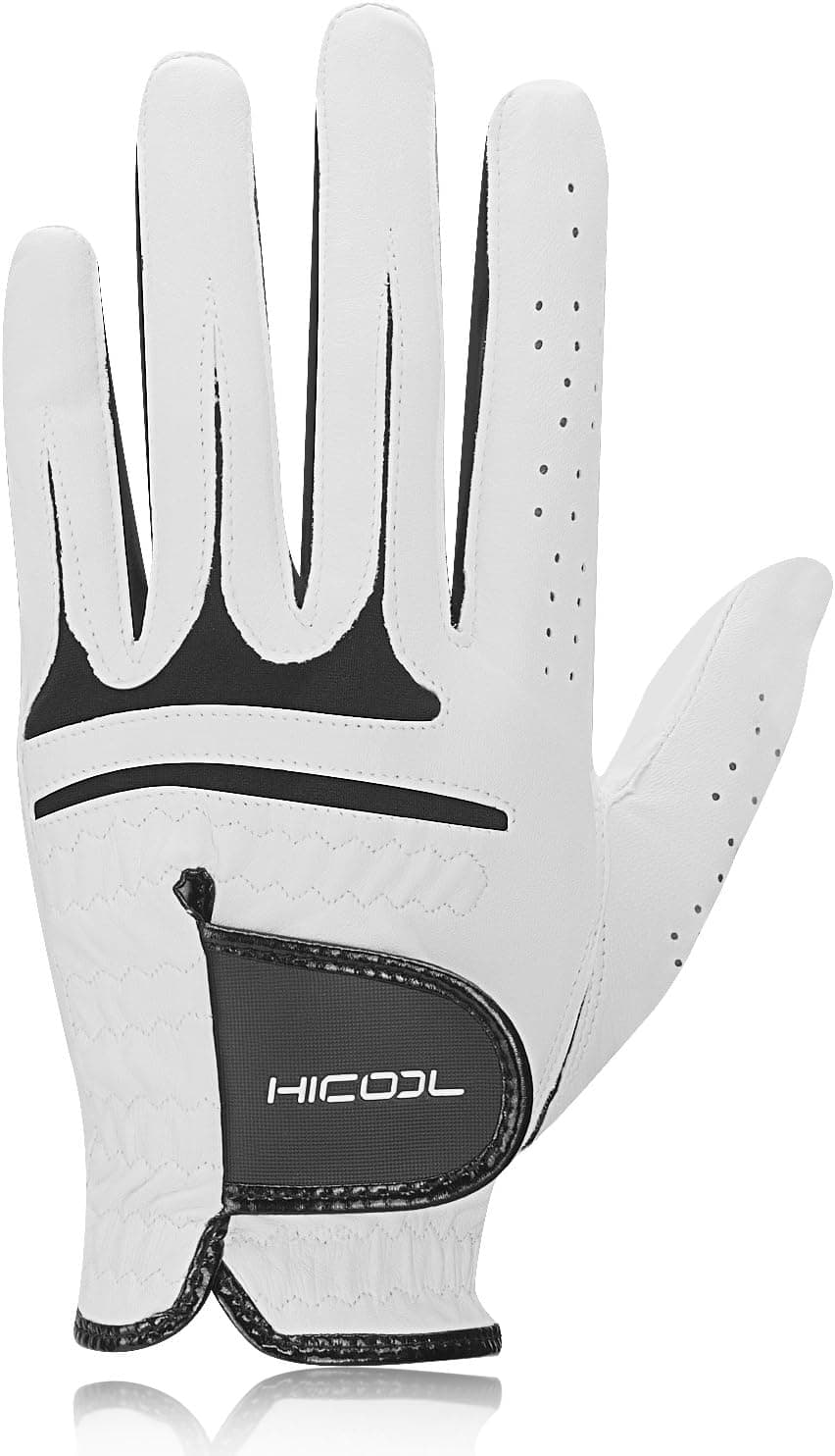 HiCool Golf Glove, Breathable Sheepskin Men’s Golf Glove Worn on Left Hand (Right-Handed Golfer)