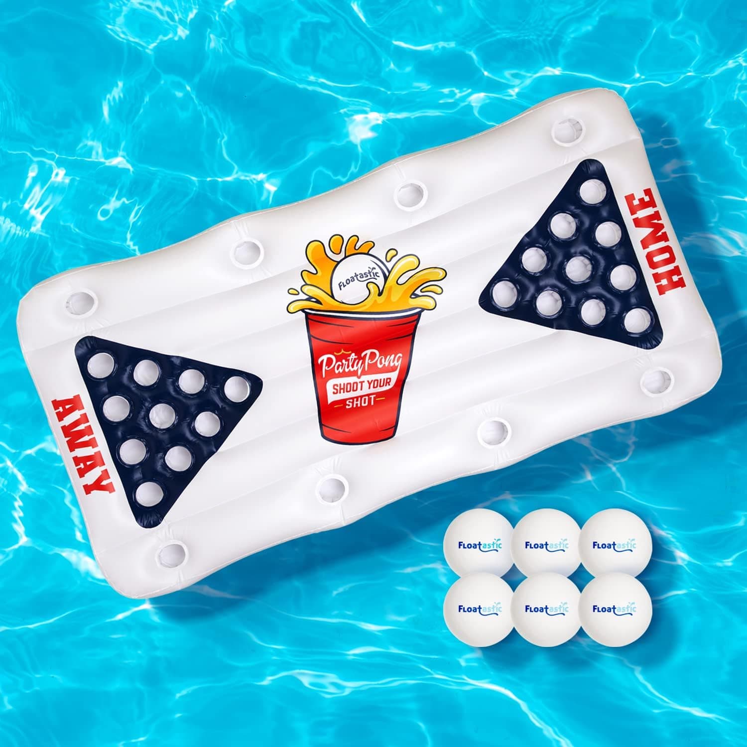 Floatastic Inflatable Beer Pong Pool Float - Pool Beer Pong Float, Pool Pong, Floating Beer Pong - Pool Floats Adult Size, Pool Toys for Adults, Pool Games for Adults, Pool Accessories for Adults