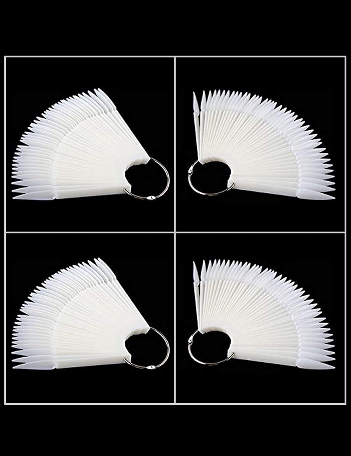 160 Pcs Nail Swatches with Ring Nail Swatch Sticks Nail Color Swatch Sticks Nail Sample Sticks Nail Polish Swatch Stick Nail Art Practice Tips Acrylic Nail Color Card (Natural)