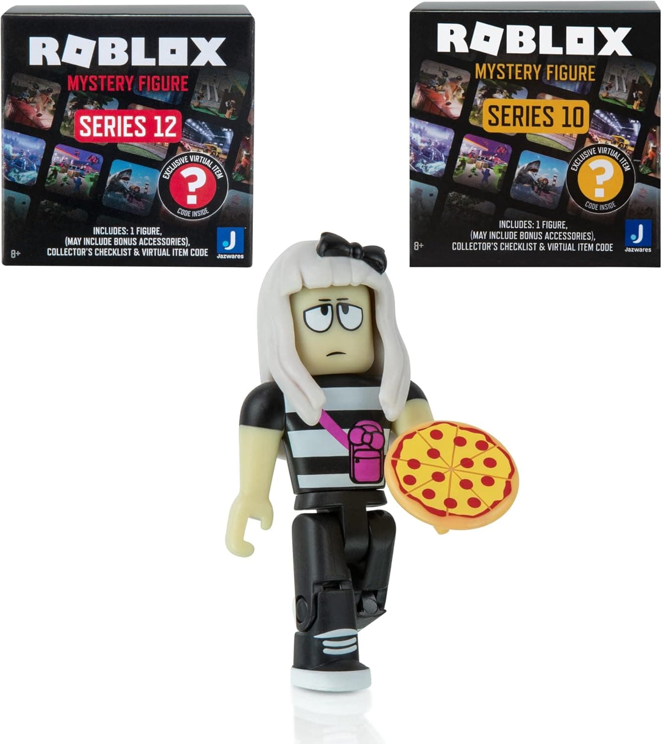 Roblox Action Collection - Work at a Pizza Place: Mia + Two Mystery Figure Bundle [Includes 3 Exclusive Virtual Items]