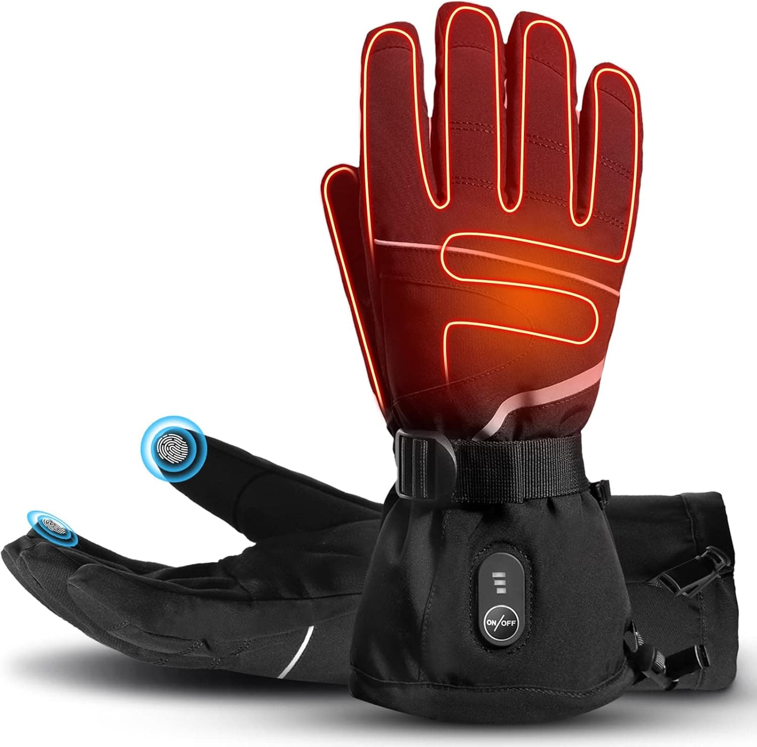Heated Gloves for Men Women,Electric Rechargeable Heating Gloves,Motorcycle Cycling Riding Hunting Fishing Camping Hiking Hand Warmer Heating Gloves for Winter Outdoor
