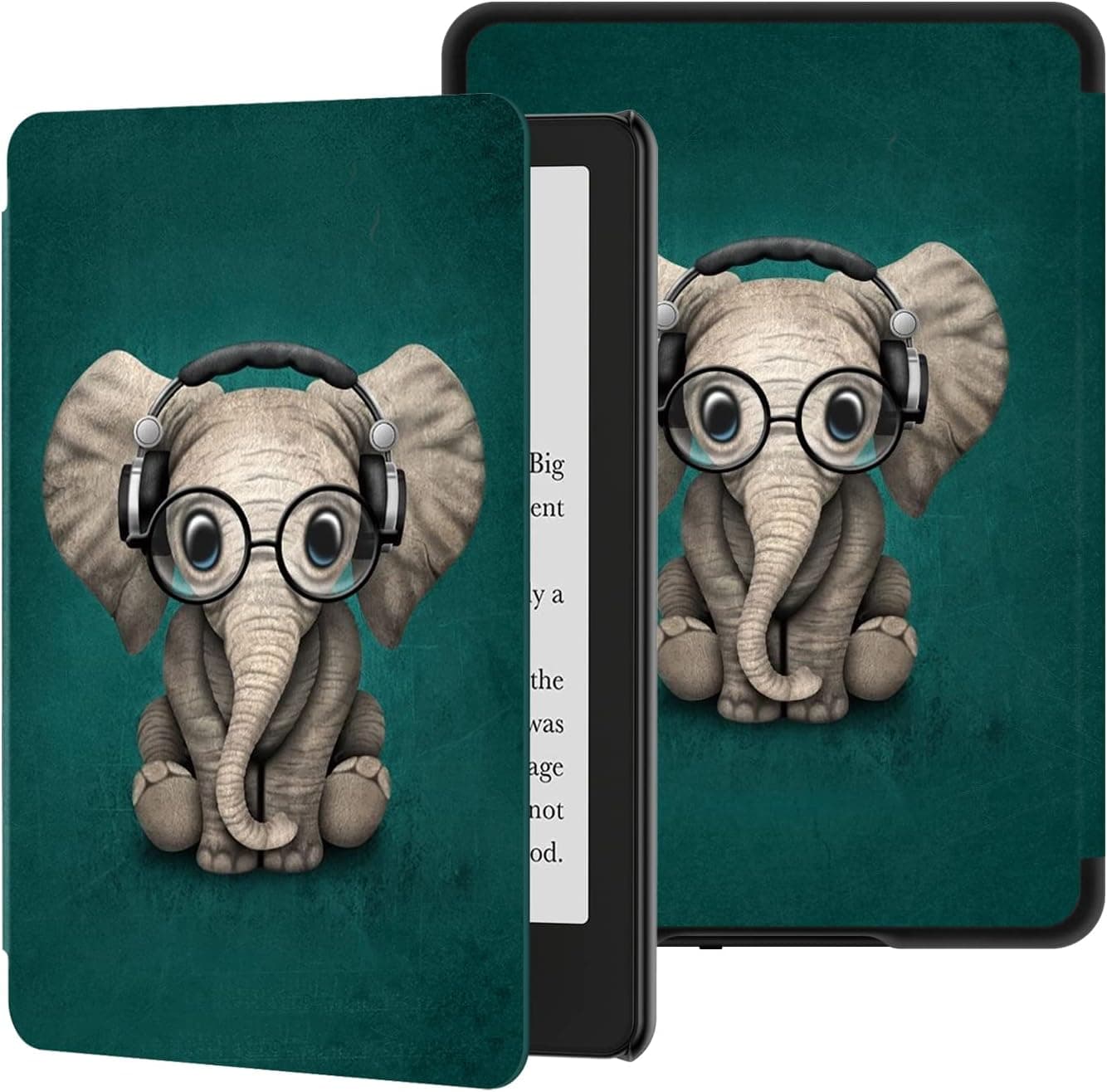 Ayotu Case for All-New 6.8" Kindle Paperwhite (11th Generation- 2021 Release) - PU Leather Cover with Auto Wake/Sleep - Fits Amazon Kindle Paperwhite Signature Edition, The Elephant