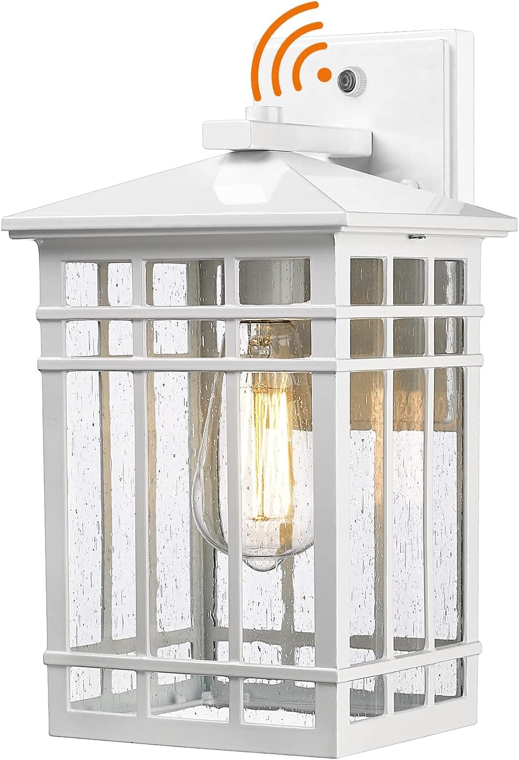 Rosient Dusk to Dawn Outdoor Wall Lantern, Exterior Wall Mount Light, 1-Light Outdoor Wall Lighting Fixture for Porch,Garage, Patio, Hallway and Entryway (White-Wall Light, 1 Pack),DDAMS-W18 WH
