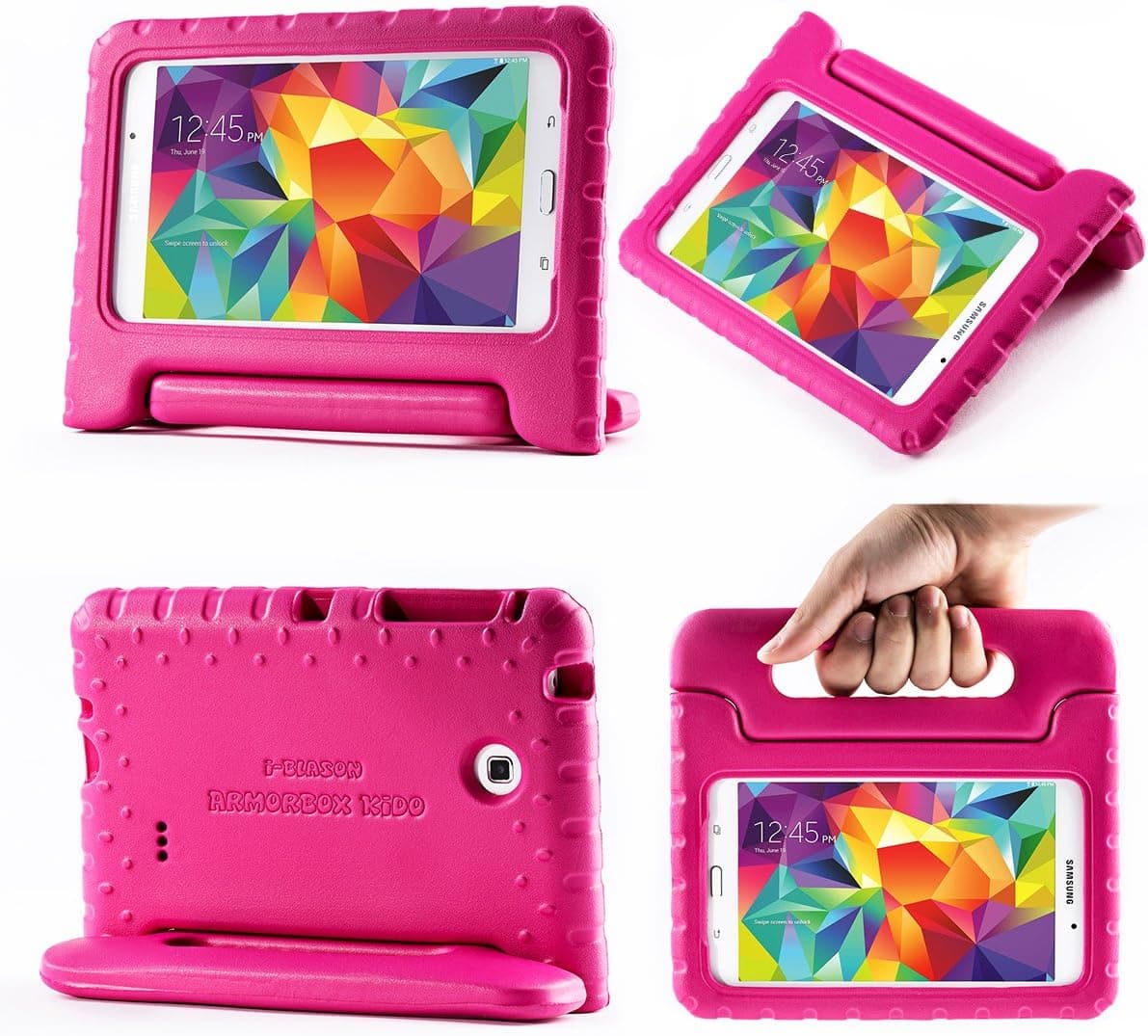 i-Blason Case Designed for Samsung Galaxy Tab 4 8.0, ArmorBox KIDO Series Light Weight Super Protection Convertible Stand Cover Case (Pink)