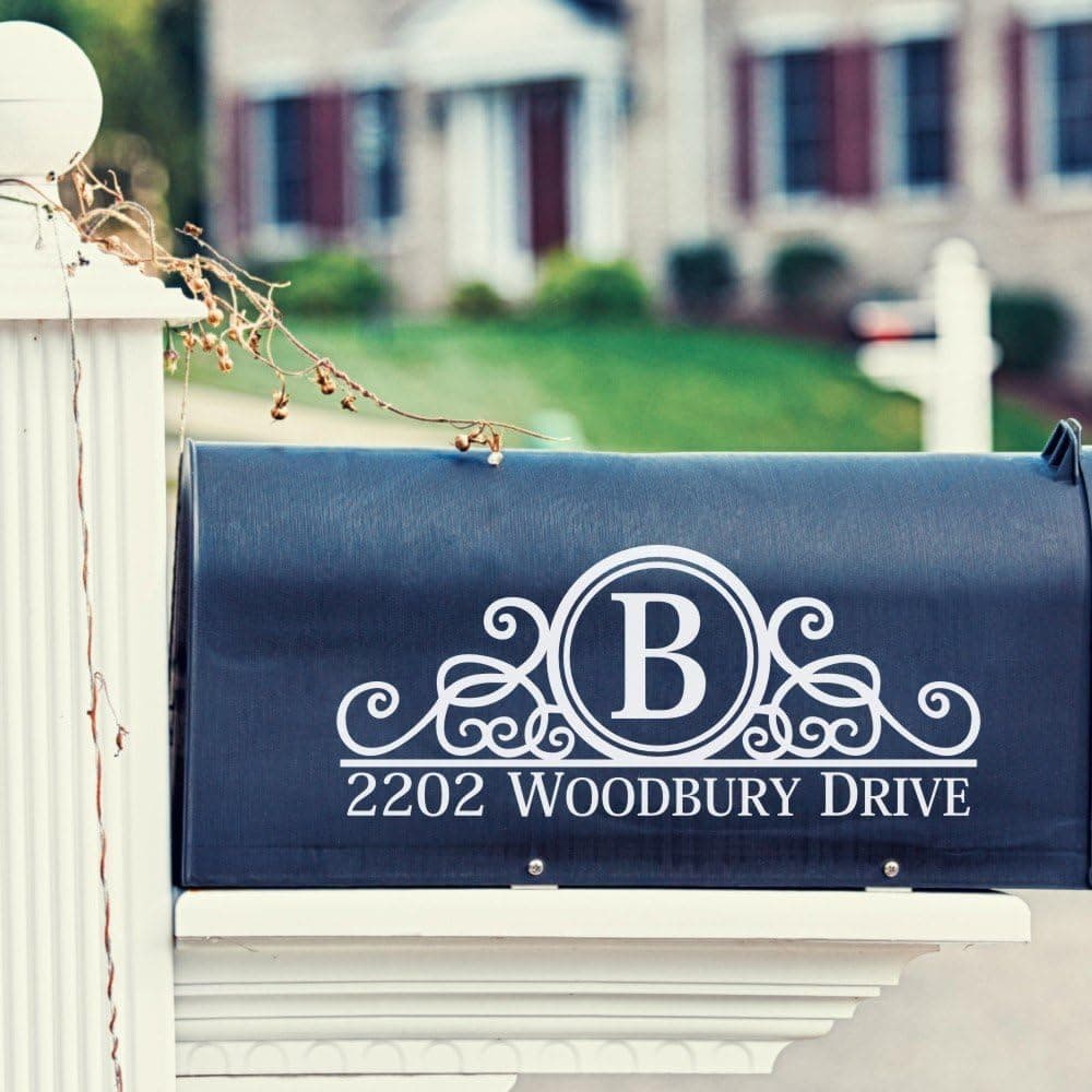 Mailbox Numbers Sticker Custom Made Your Name and Address Maribeatty Mailbox Sign Vinyl Lettering Decal Border Frame Decal Mailbox Decor