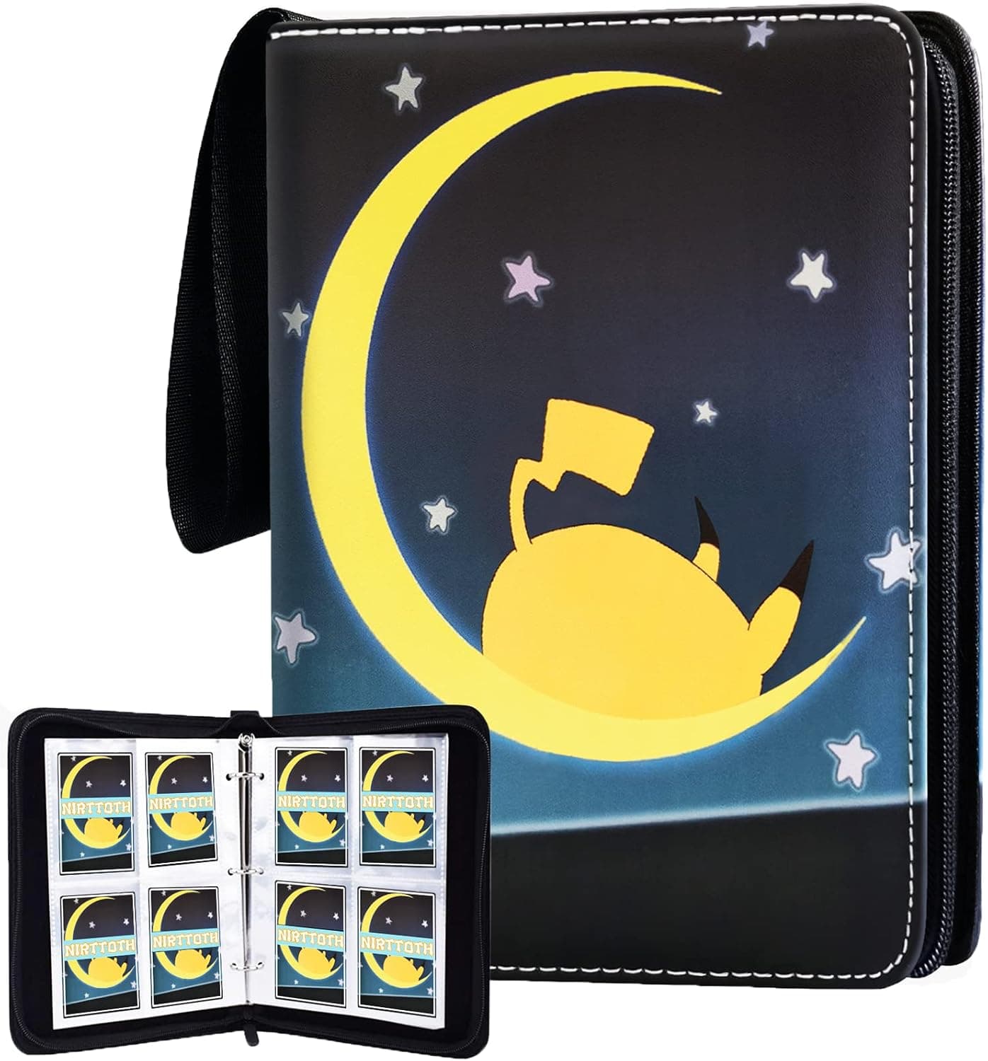 Trading Card Binder for Pokemon Card, Game Cards,with 40 Premium 4-Pocket Page, Hard Organizer Carry Cover Storage Bag