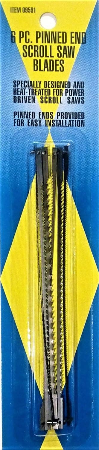 Pinned End Scroll Saw Blades, Assorted, 6 Pc.
