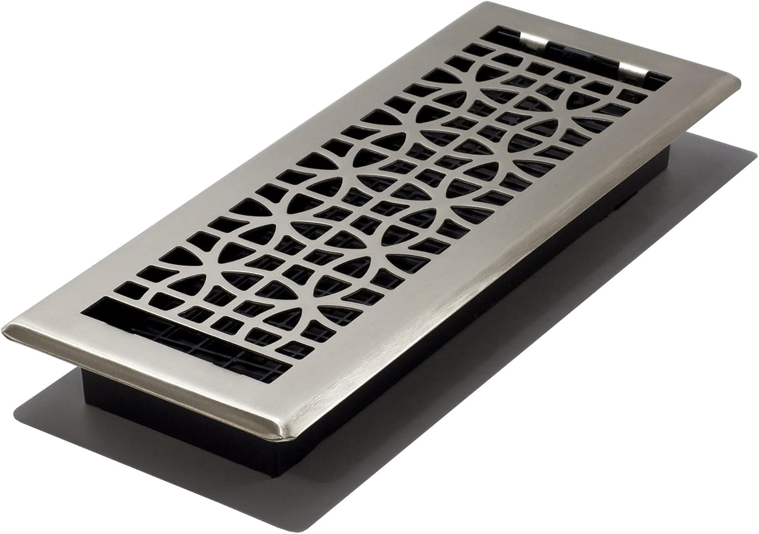 Decor Grates ECH412-NKL, Eclipse Floor Register, 4x12 Inches, Brushed Nickel