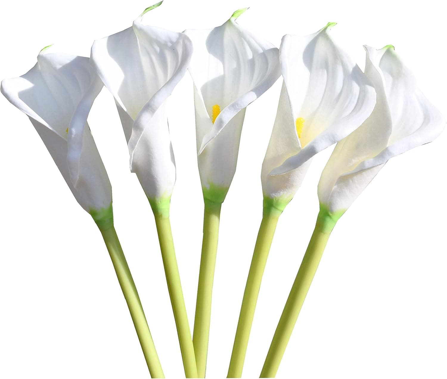 Mandy's 5pcs Long Stem White Artificial Calla Lily Flowers for Home Kitchen Wedding Decorations