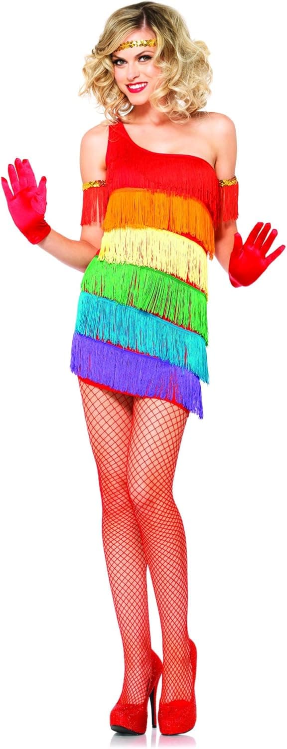 Leg Avenue Women's 3 Piece Rainbow Flapper