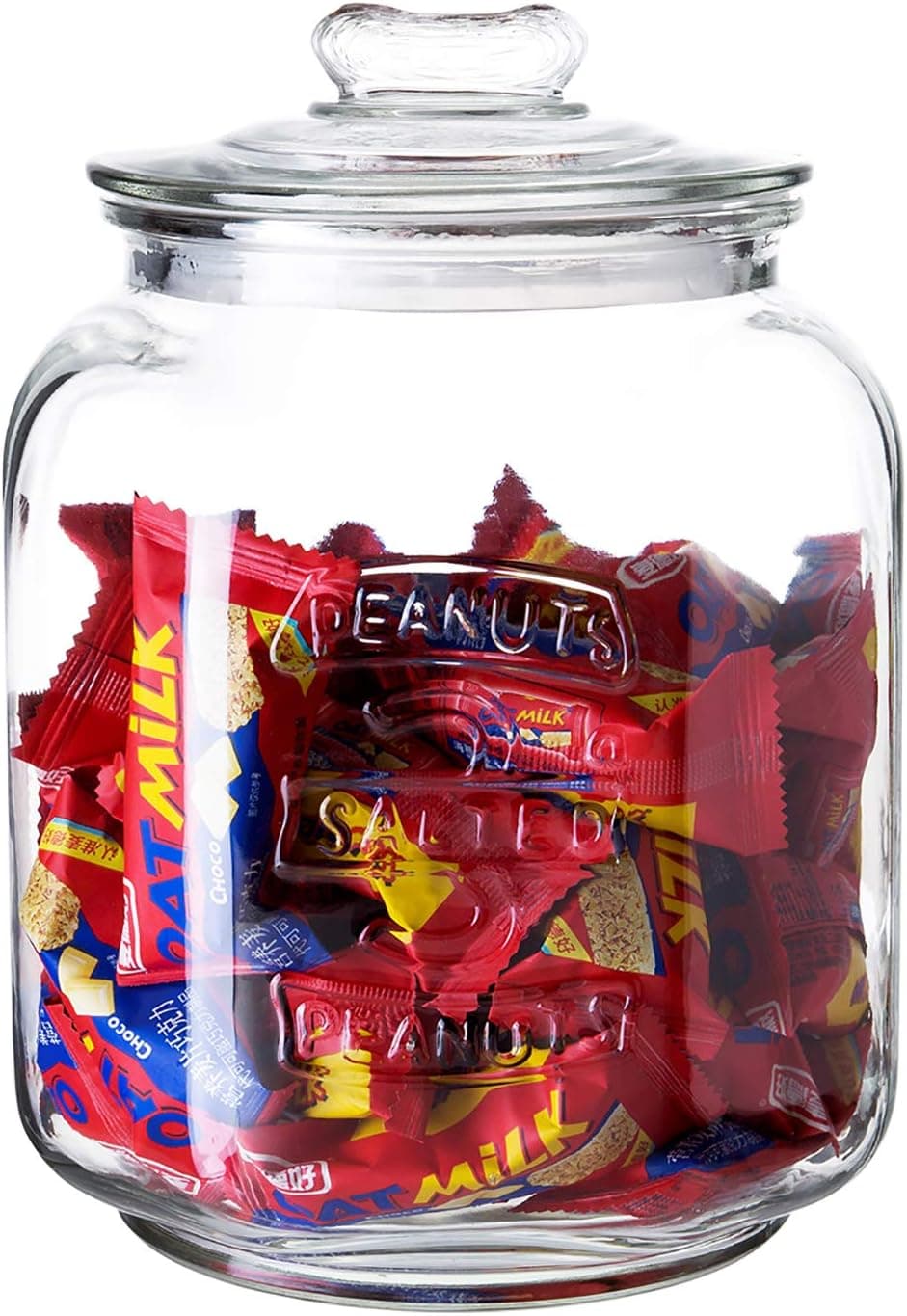 Diamond Star Glass Storage Jar Wide Mouth Canning Jar Large Candy Jar Kitchen Storage Containers with Airtight Glass Lid (120oz)