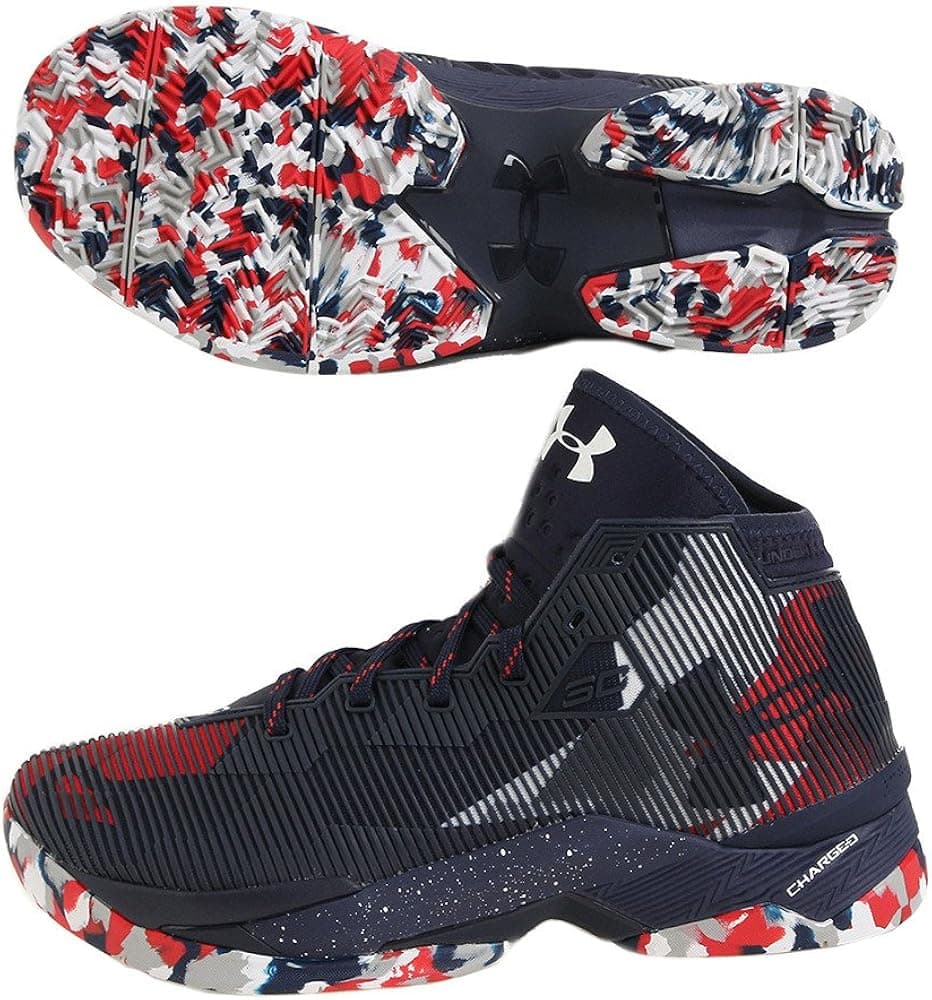 Under Armour Men's Curry 2.5 Basketball Shoes Midnight Navy/Red/White Size 9.5 M US
