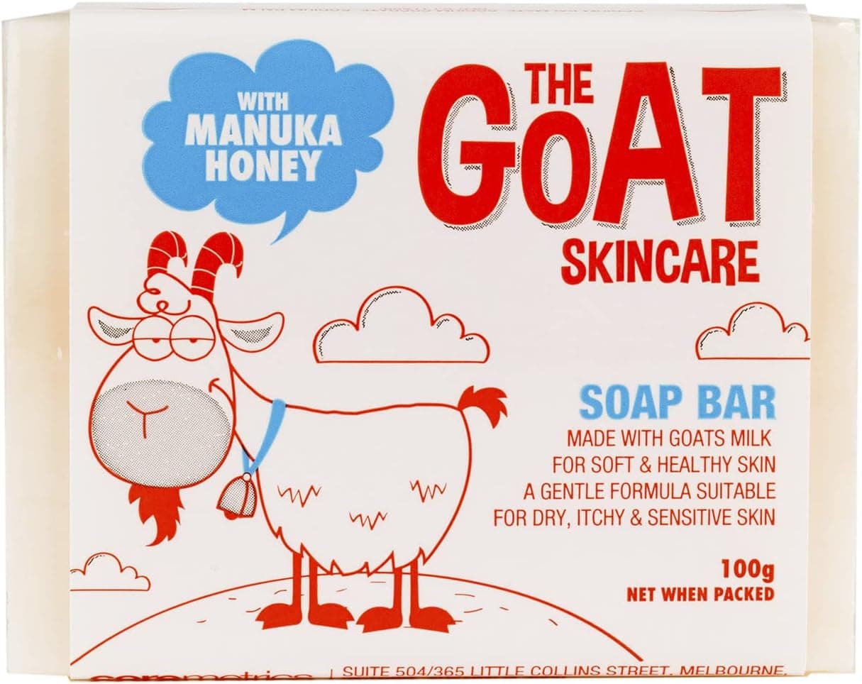 The Goat Skincare - Pure Goat's Milk Soap Bar with Manuka Honey, Suitable for Dry, Itchy and Sensitive Skin, Paraben Free and No Artificial Colours 100g