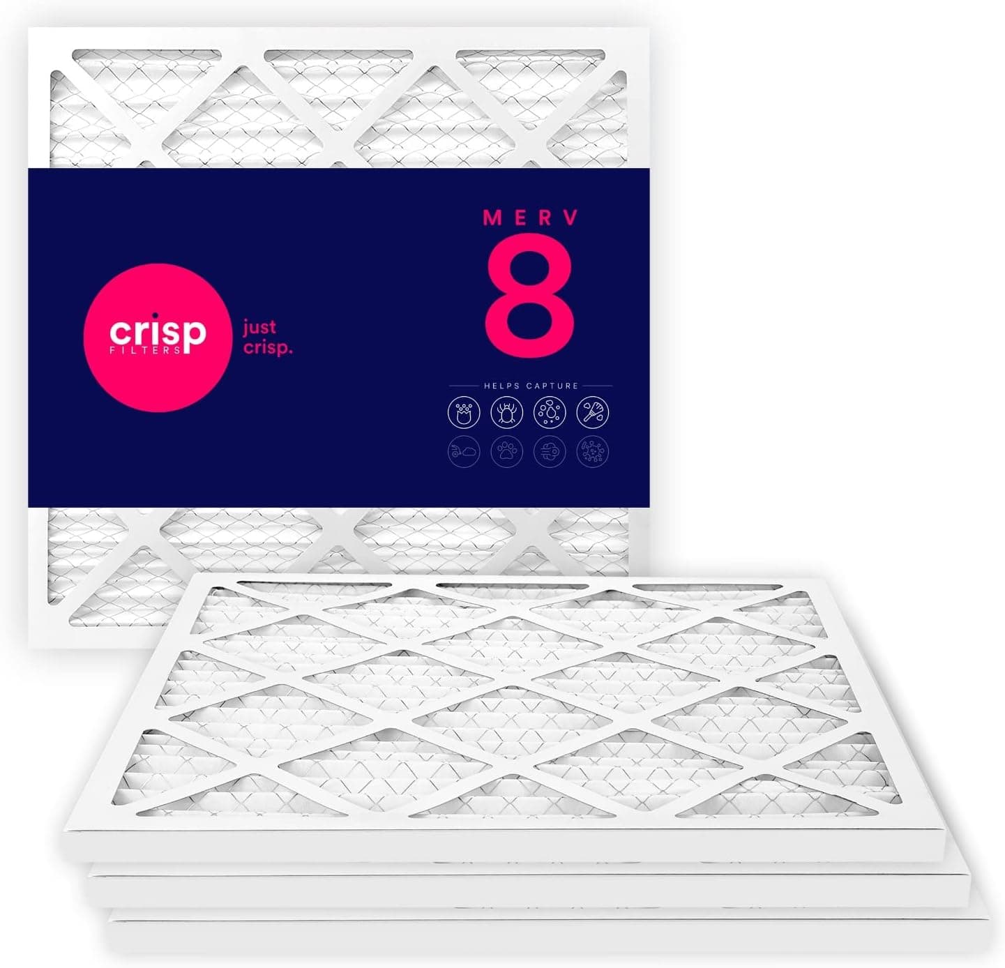 Crisp Filters, 14x24x1 Air Filter, MERV 8, MPR 600, AC Furnace Air Filter, 4-Pack