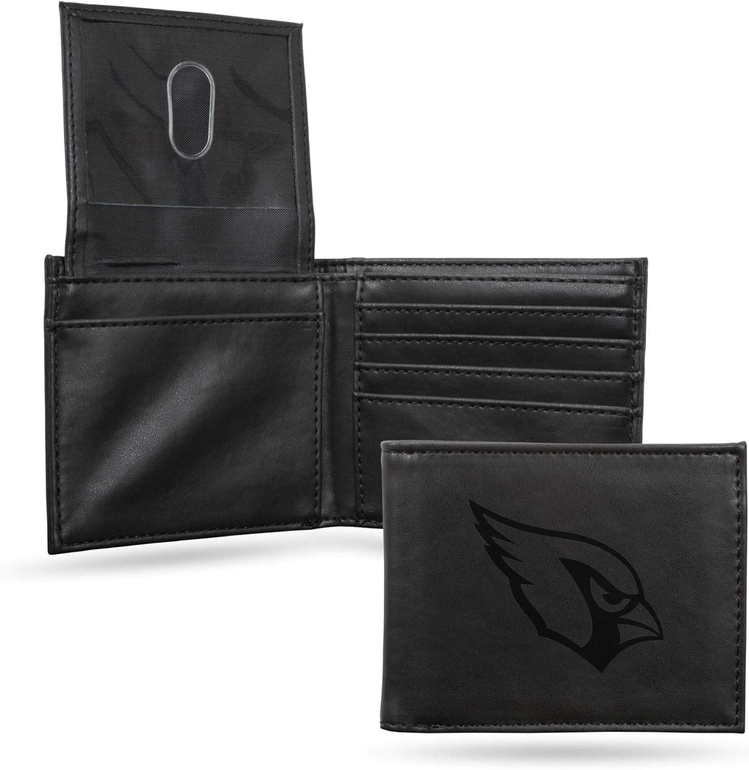 Rico Industries NFL Laser Engraved Billfold Wallet Laser Engraved Bill-fold Wallet - Slim Design - Great Gift