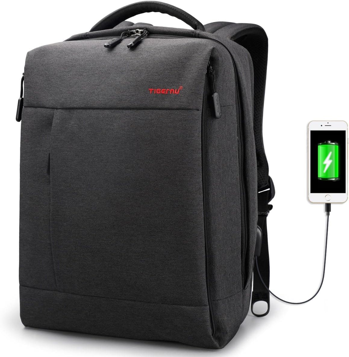 TIGERNU Business Backpack fits 14.1 Inch Laptop Computer Backpack/Travel Daypack, Lightweight/Water Resistant/Tear Resistant (Dark Gray)