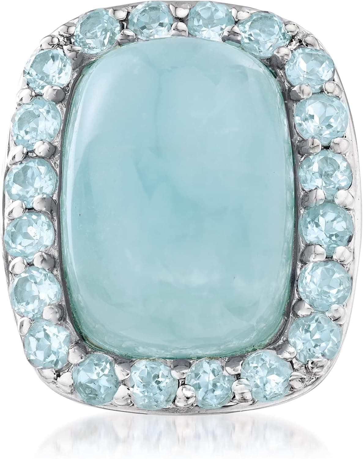 Ross-Simons 19.00 Carat Aquamarine and 2.60 ct. t.w. Sky Blue Topaz Ring in Sterling Silver
