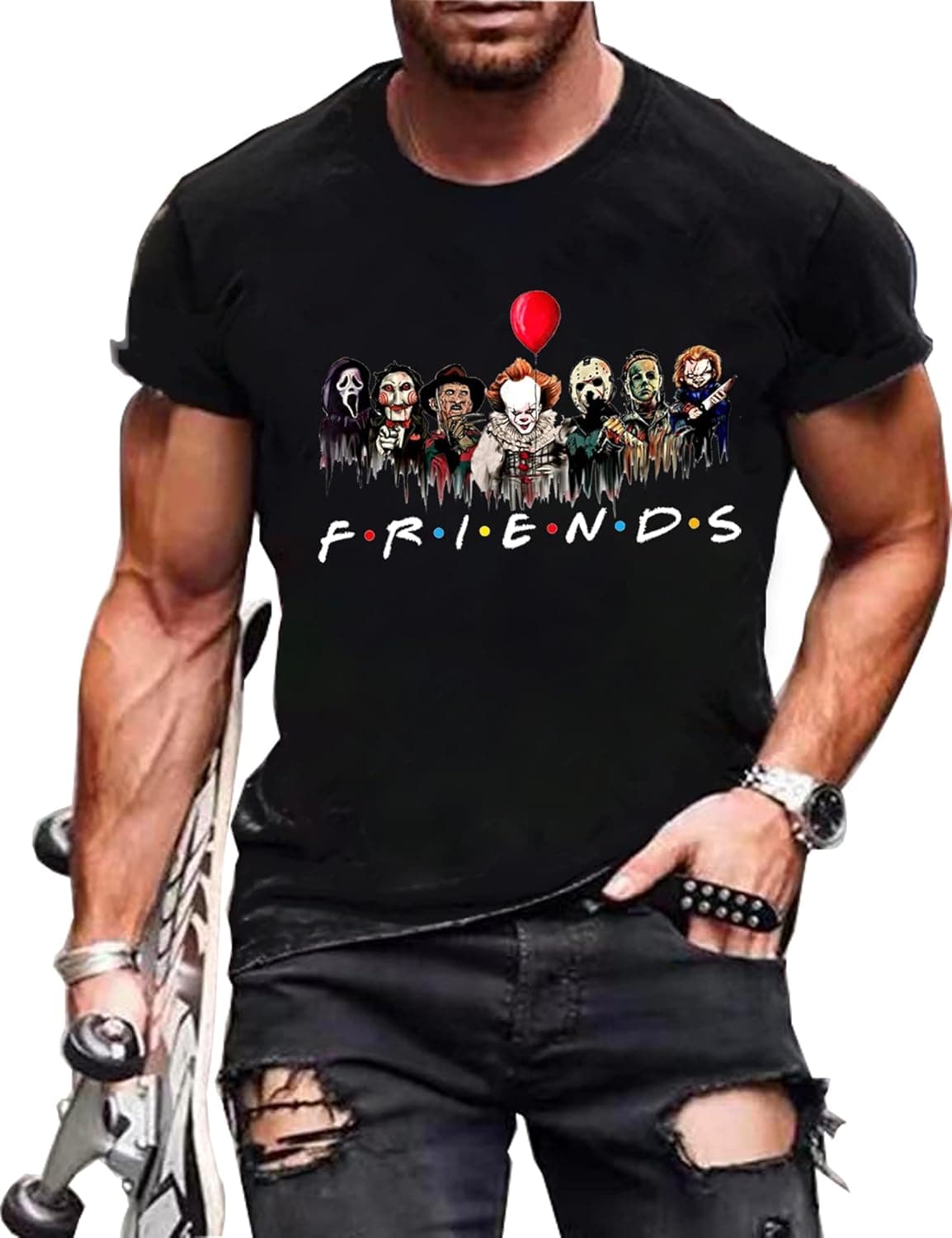 Halloween Men's T-Shirt Funny Halloween Graphic Novelty Tee