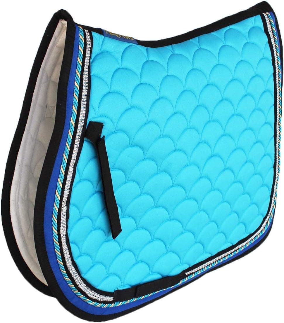 Professional Equine Horse Quilted English Saddle PAD Trail All Purpose Turquoise Black 72F57