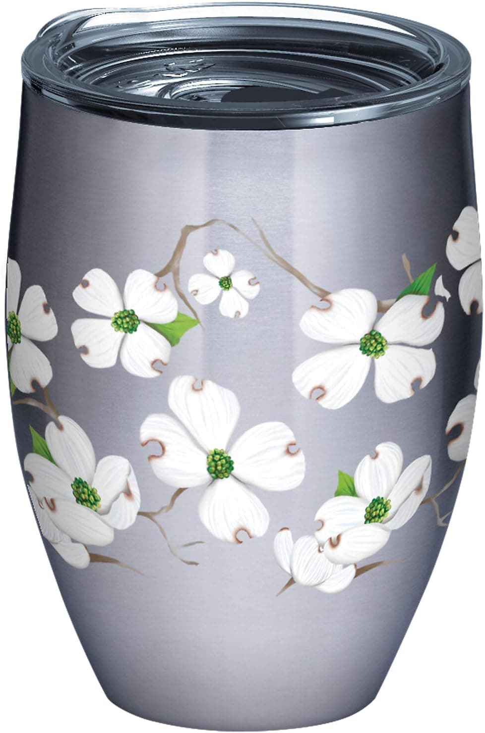 Tervis Triple Walled Dogwood Flower Insulated Tumbler Cup Keeps Drinks Cold & Hot, 12oz, Stainless Steel