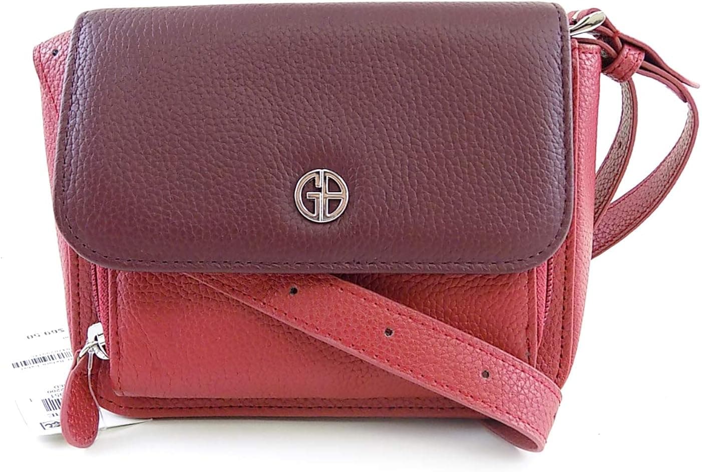 Giani Bernini Softy Core Red Crossbody Purse Wine Two Tone Mini Handbag