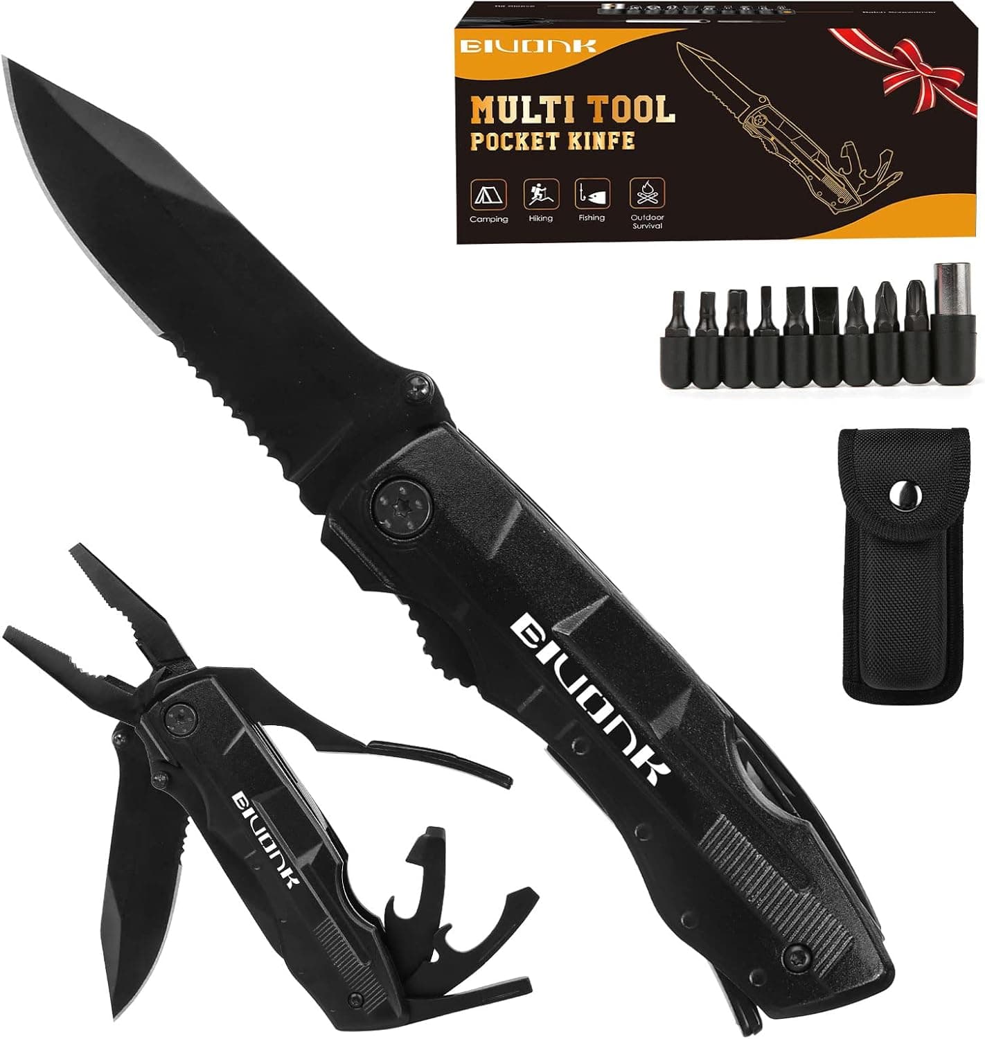 Father‘s Day Gifts for Dad from Daughter Son, Multitool Pocket Knife with Pliers Blade, Gifts for Men Dad Grandpa, Folding Tactical Camping Knife with Screwdriver, Cool Gadget for Fishing Hiking