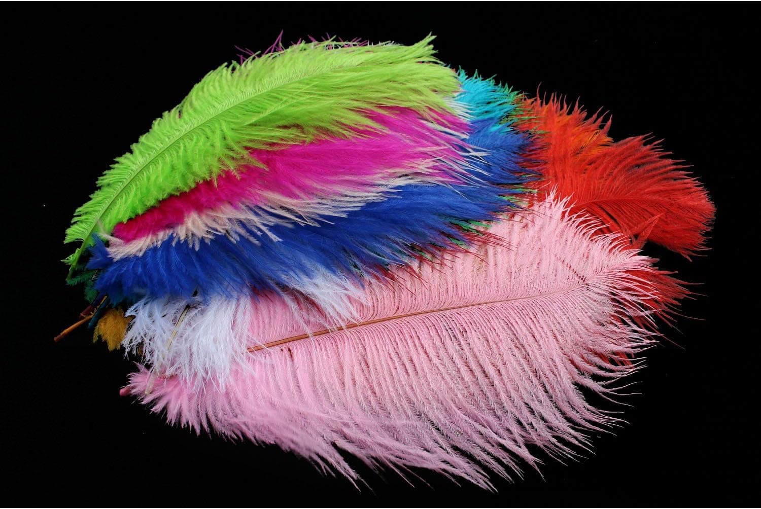 Tigofly 13 Colors Dyed Ostrich Feathers Herl Plume Fluffy Body Nymphs Thorax Collar Flies DIY Fly Fishing Tying Materials