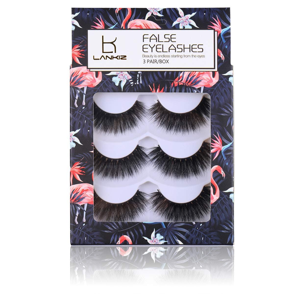 LANKIZ False Eyelashes - Longer Fake Eyalashes 3D Eyelash Soft And Natural Lashes For Extensions 3 Pair