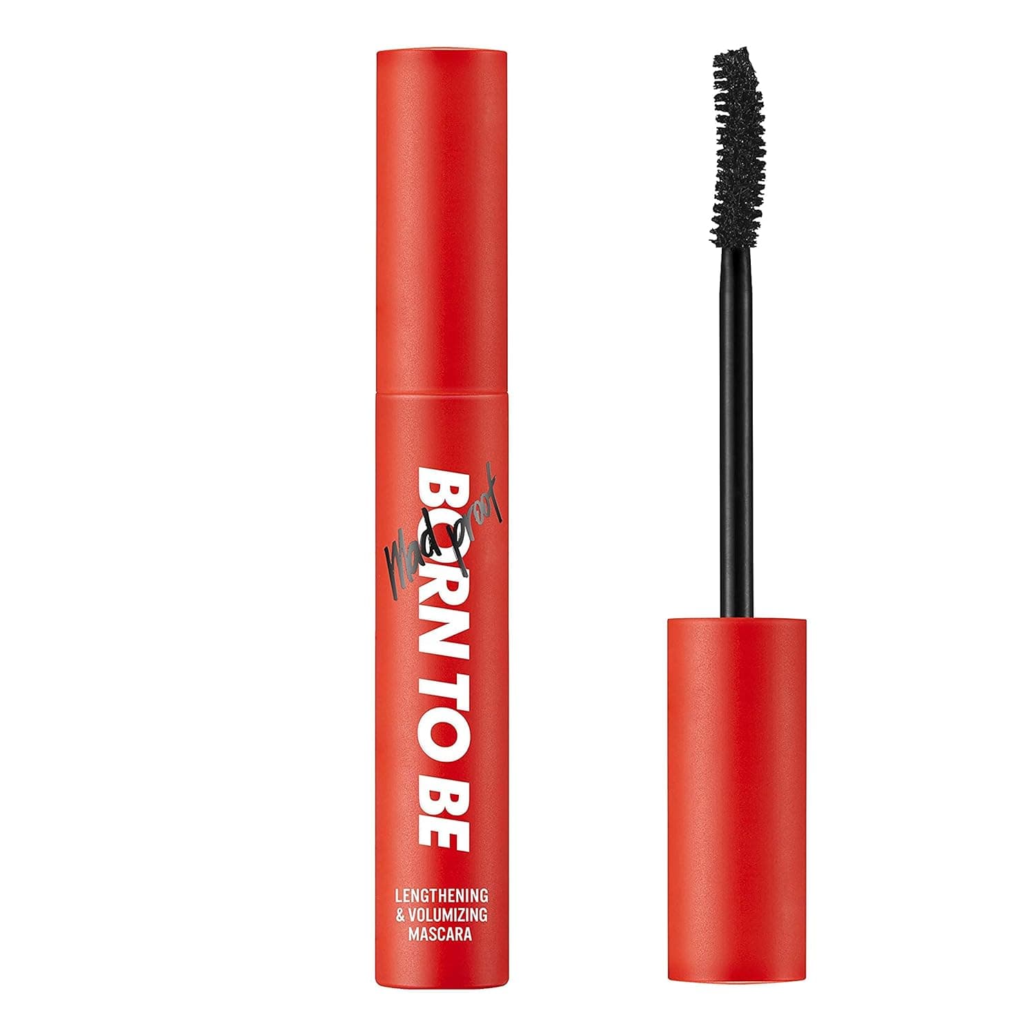 A'pieu Born To Be Madproof Lengthening & Volumizing Mascara LV.3 (Deep Black) with soft bristle, Clump-free, light, long lasting mascara