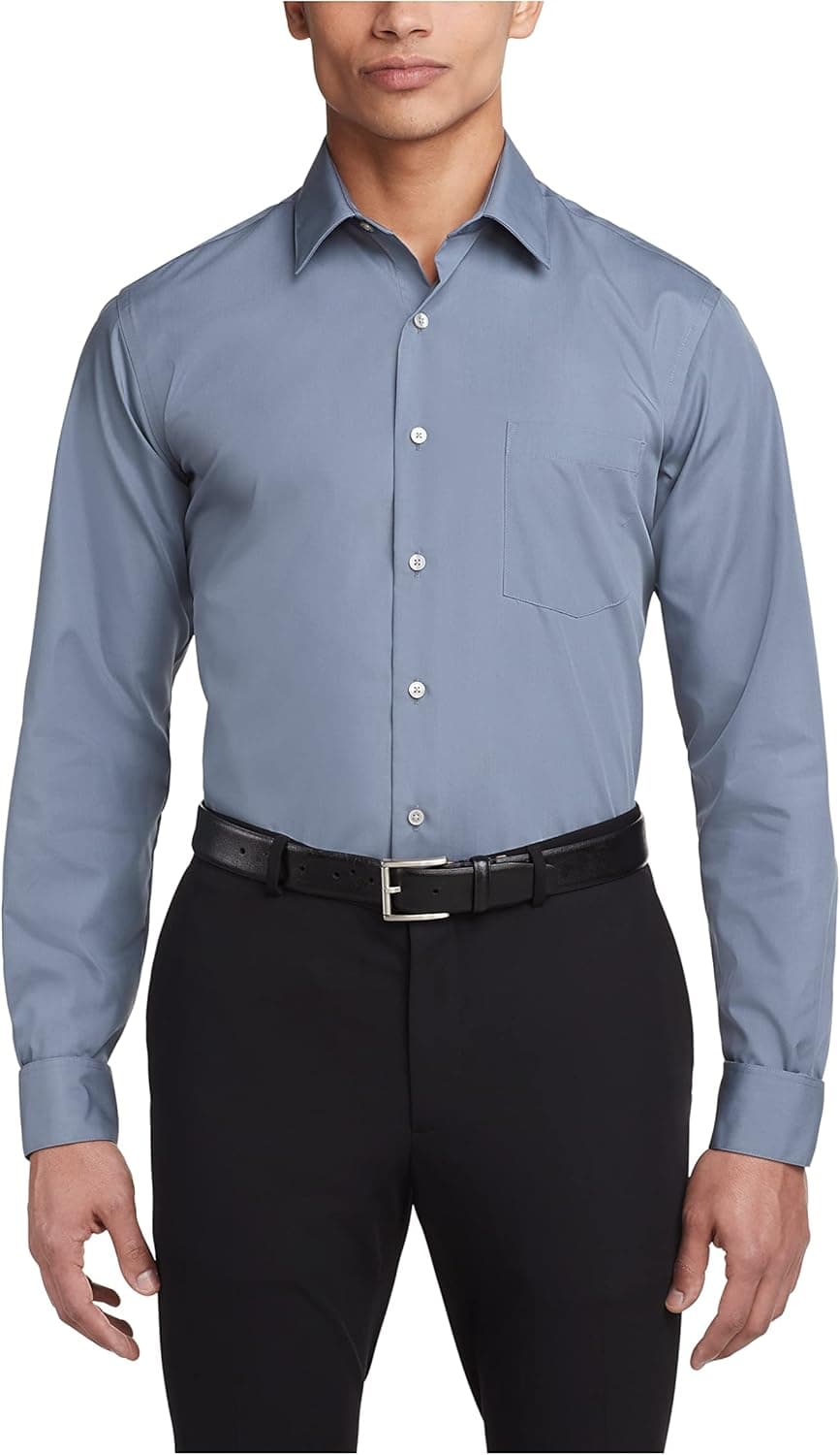 Van Heusen Men's Dress Shirt Fitted Poplin Solid