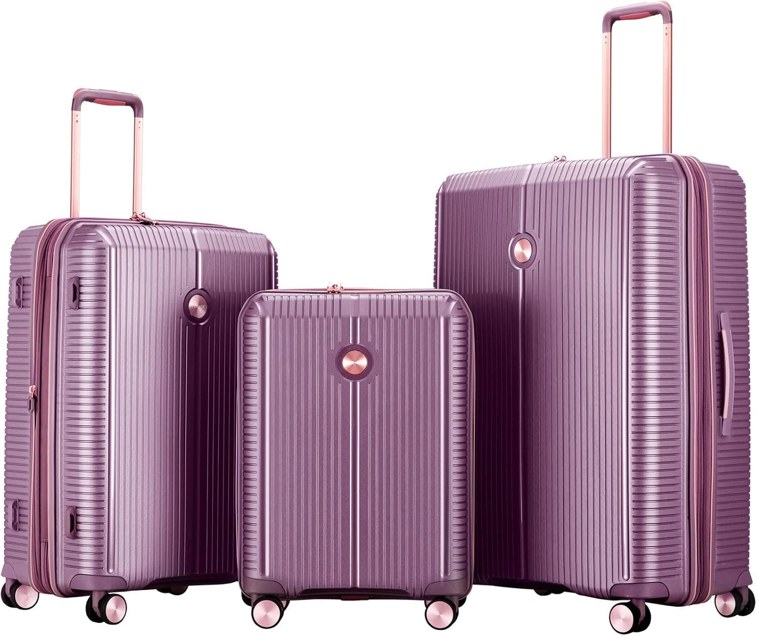 VERAGE 3 piece Luggage Sets,Expandable Hardside Suitcase with Spinner Wheels Luggage for Travel,TSA Approved (20/24/28-Inch,Purple)