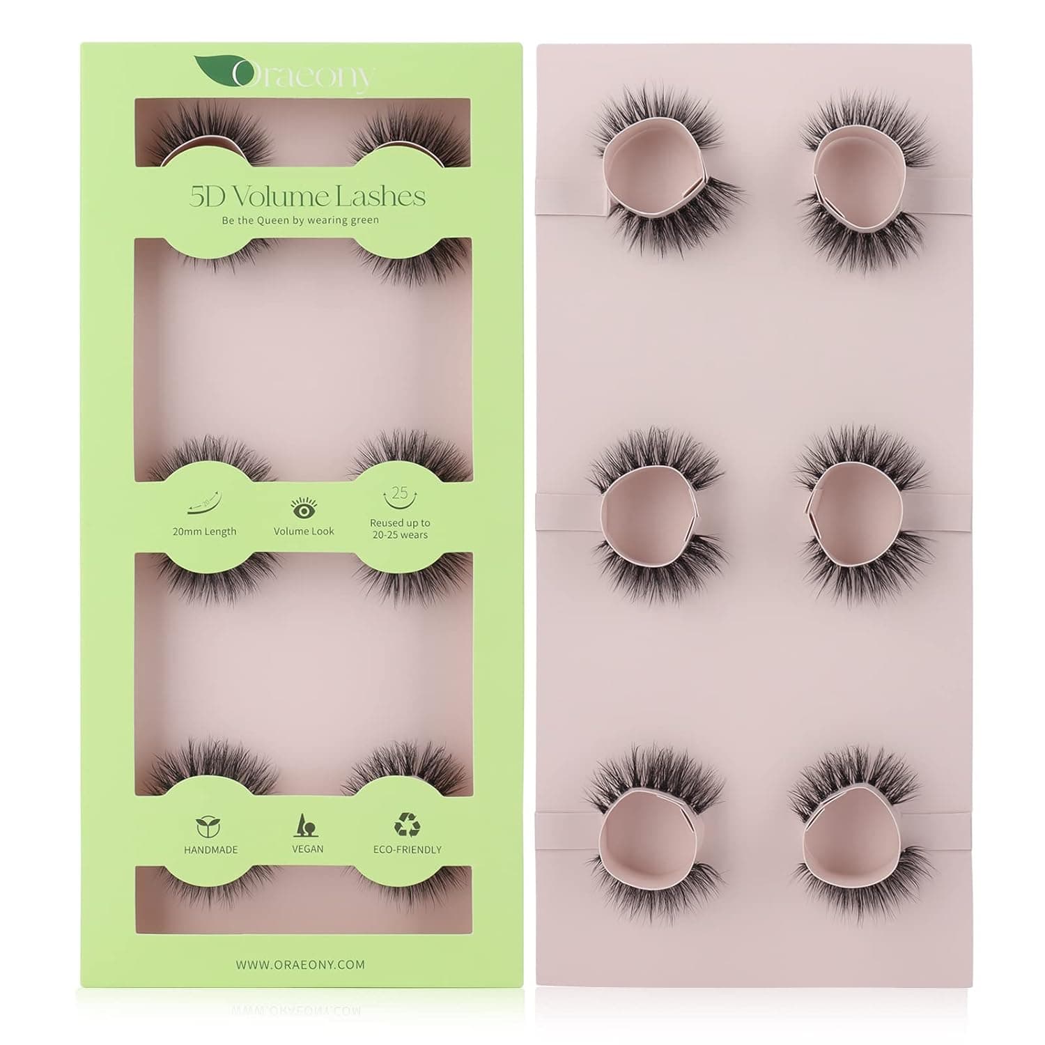ORAEONY False Eyelashes Fluffy Wispy Fake Eyelashes Natural Look 6 Pairs Lightweight Faux Mink Lashes With Eco-Friendly Packaging