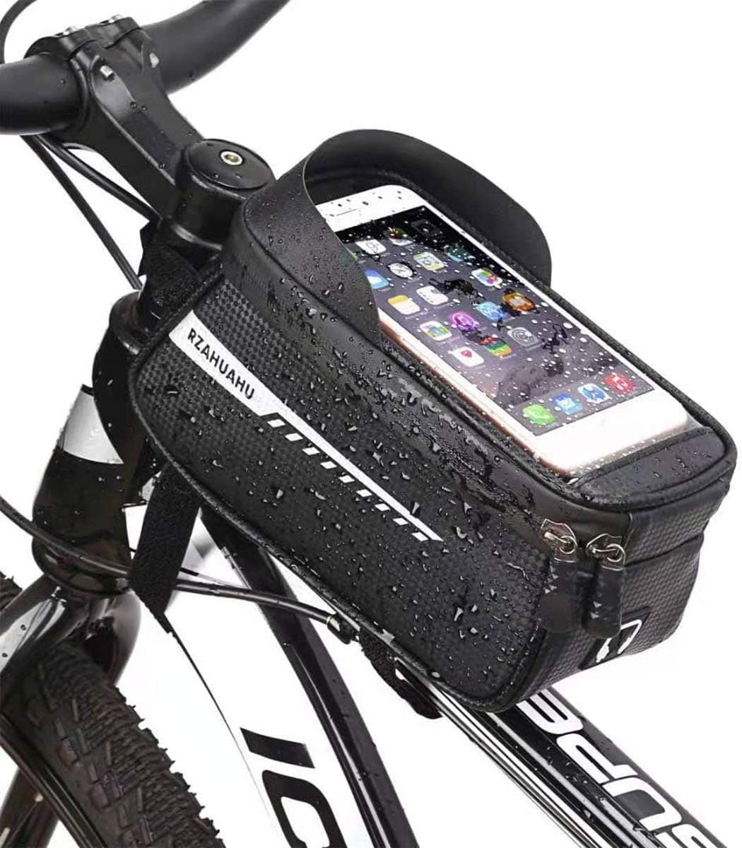KENAST Bike Phone Front Frame Bag Bicycle Bag Waterproof Bike Phone Mount Top Tube Bag Bike Phone Case Holder Accessories Cycling Pouch Compatible with iPhone 11 XS Max XR Fit 6.5