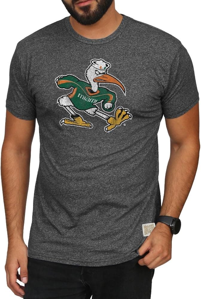 Elite Fan Shop NCAA Mens Retro T Shirt Soft Charcoal