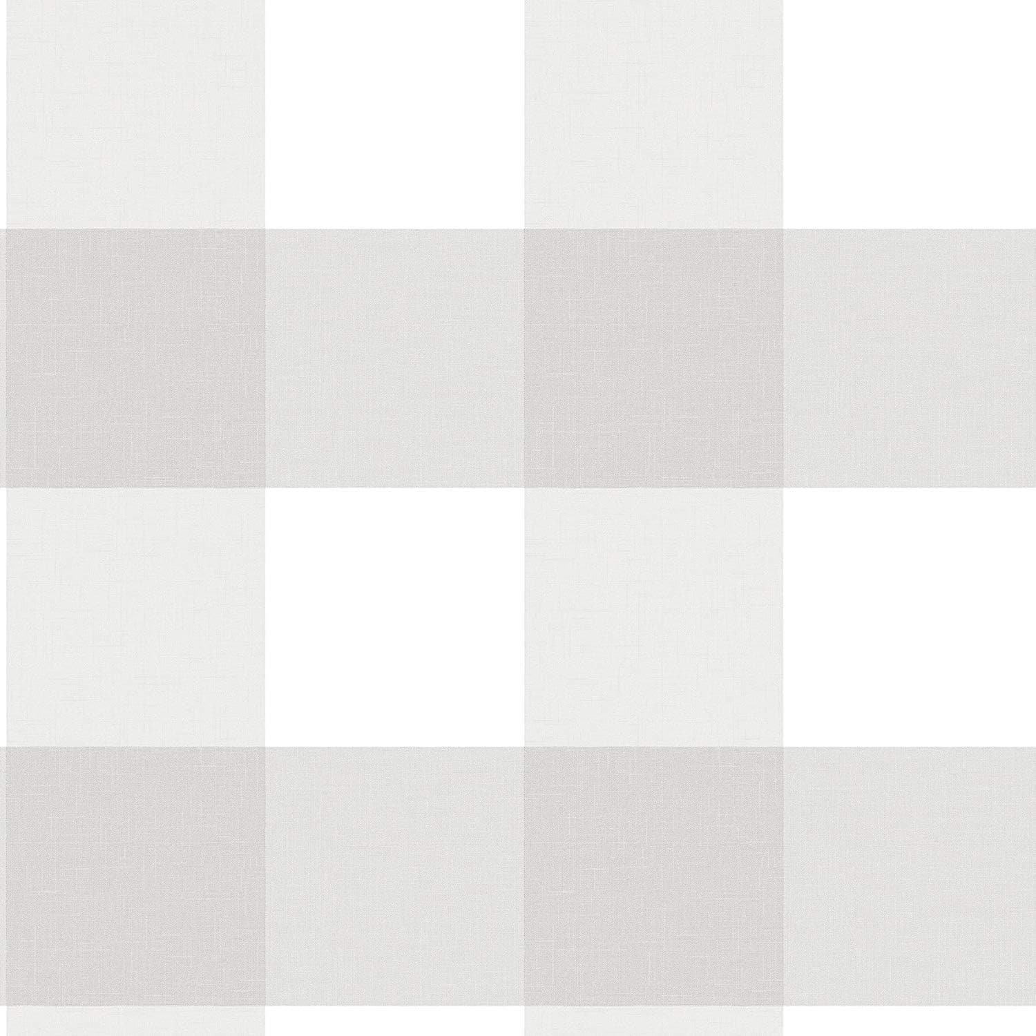 NuWallpaper NU2691 Farmhouse Plaid Peel and Stick Wallpaper, Grey - Pack of 3