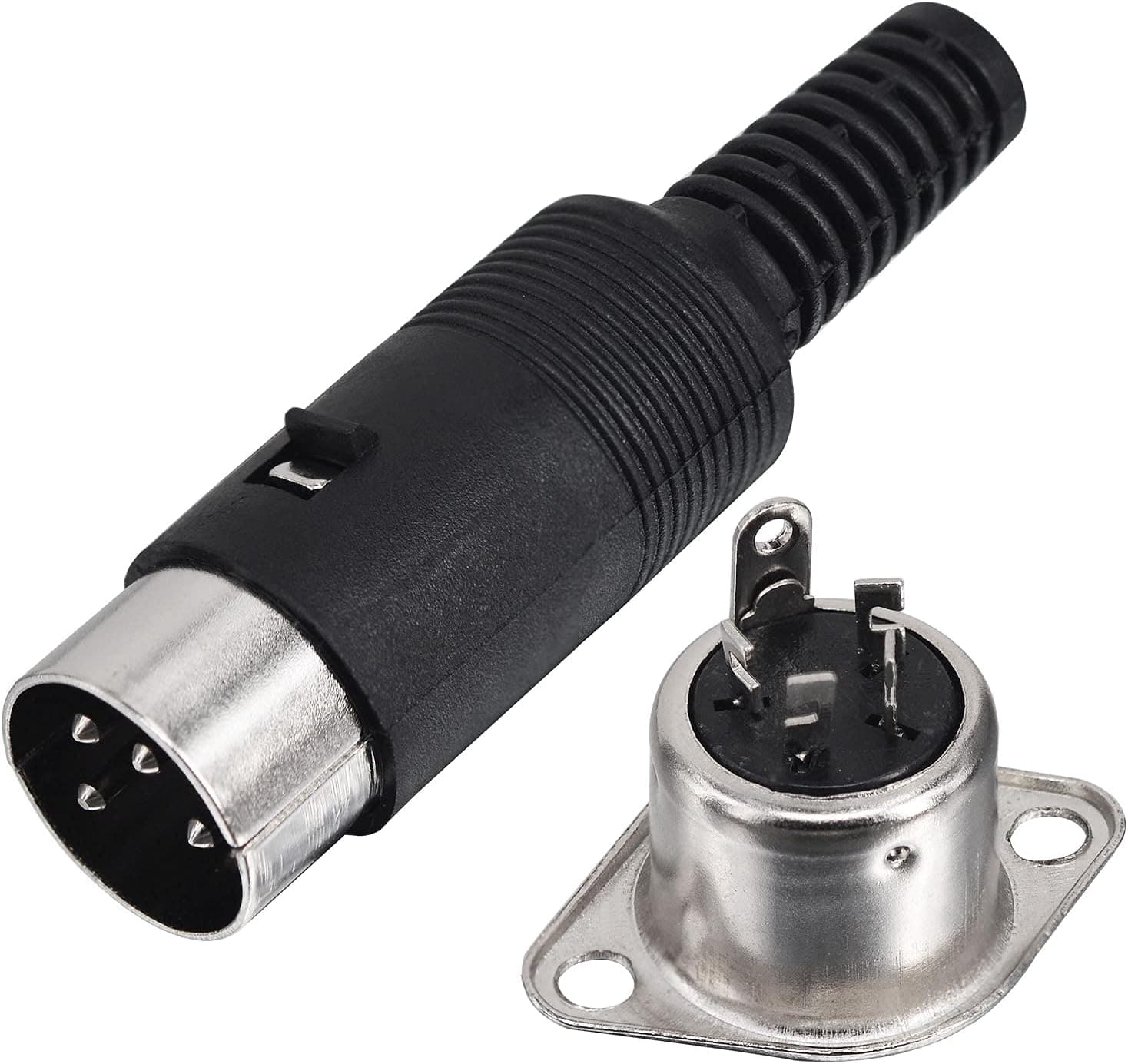YOTENKO 4 Pin DIN Connector Socket Panel Mount Audio Plug Adapter 4 Way to Female (1 PC)