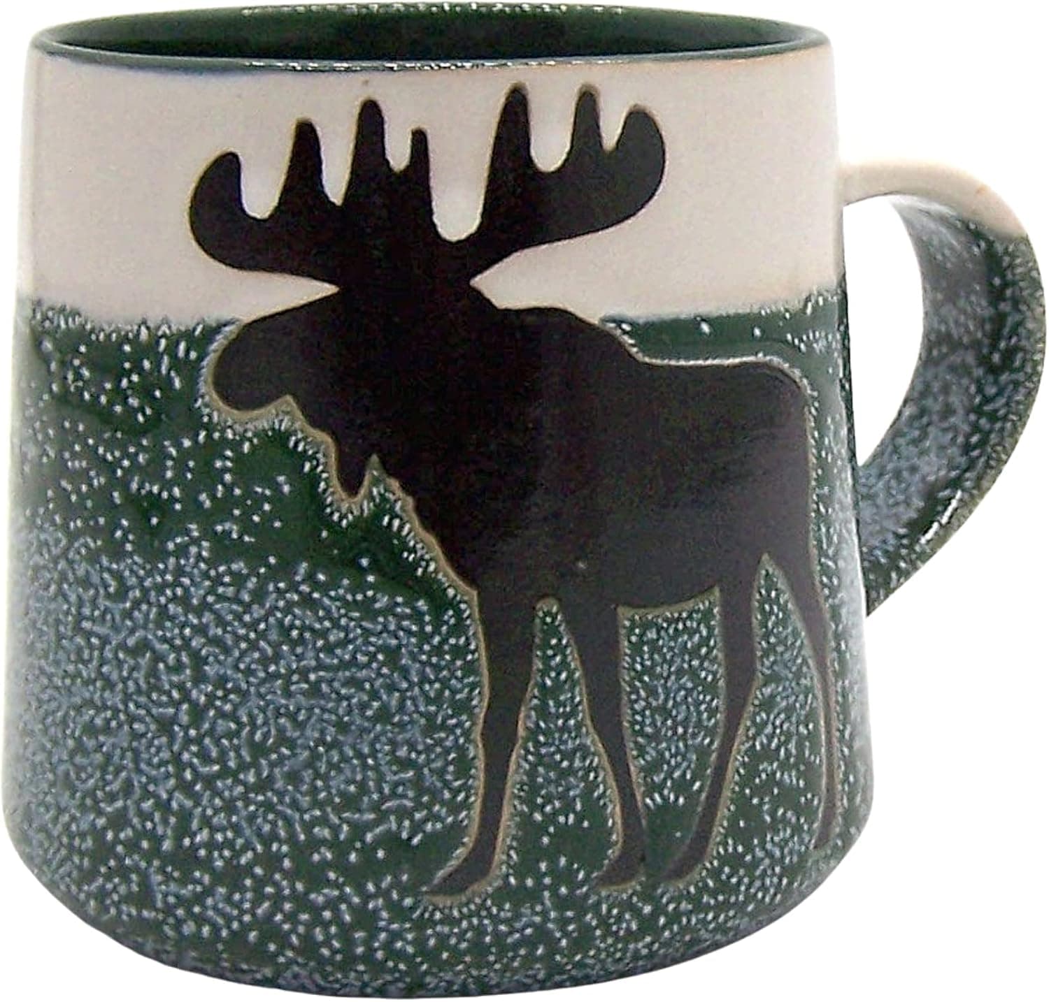 Cape Shore Artisan Coffee Tea Mug Cup, Moose, Gifts for Birthday Christmas, 16 Oz, Green