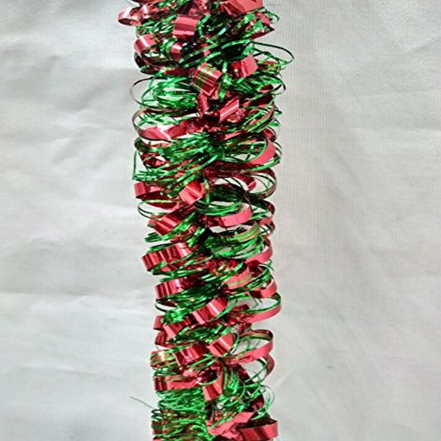 Queens of Christmas WL-TGAR-100-RE/GR Metallic Tinsel Garland, 100', Red/Green