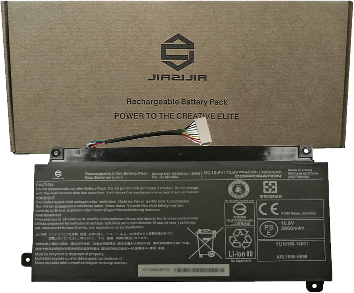 JIAZIJIA PA5208U-1BRS Laptop Battery Compatible with Toshiba Chromebook CB30 CB35 Satellite Radius 14 L40W E45W L55W P55W P50W Series Notebook P000619700 P000645710 PA5208U 10.8V 45Wh 3860mAh