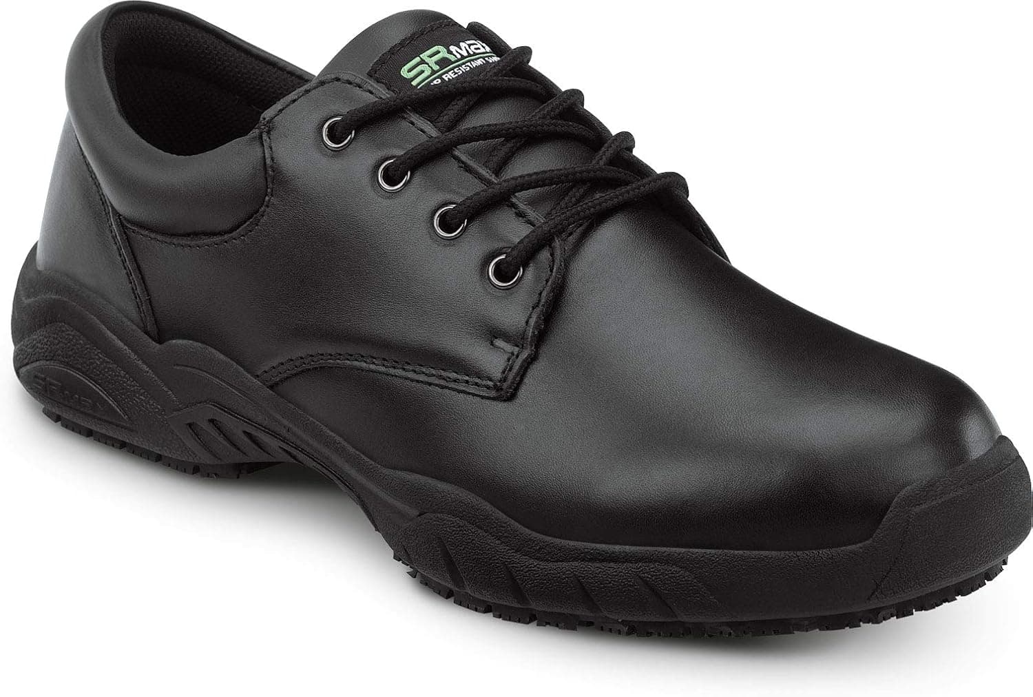 SR Max Brockton, Men's, Black, Oxford Style Slip Resistant Soft Toe Work Shoe