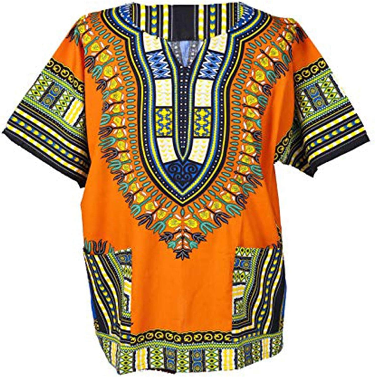 LOFBAZ Traditional African Unisex Dashiki Shirt Color Tribal Festival Hippie