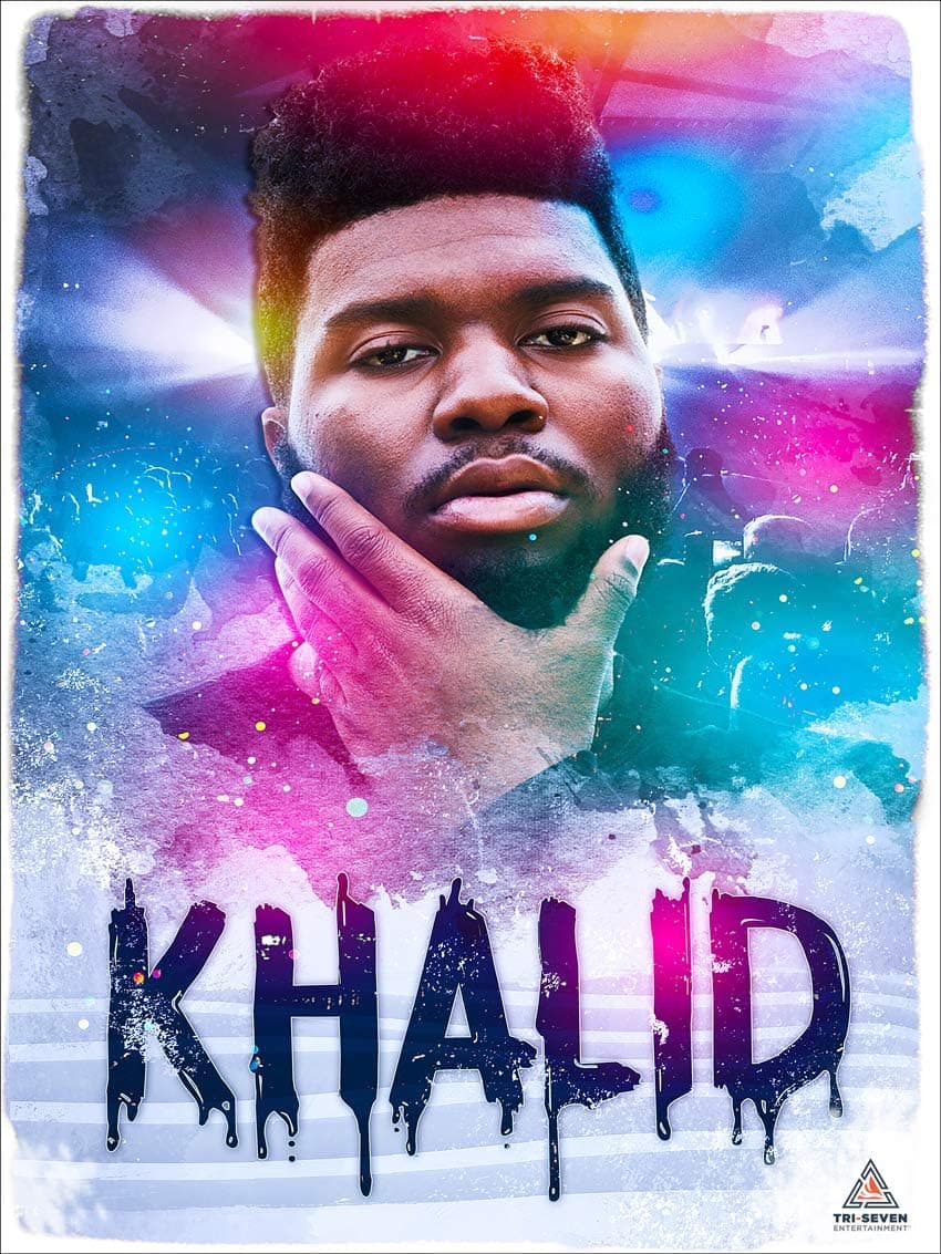 777 Tri-Seven Entertainment Khalid Poster Wall Art Print (18x24), multicolor (KPWAP1824)