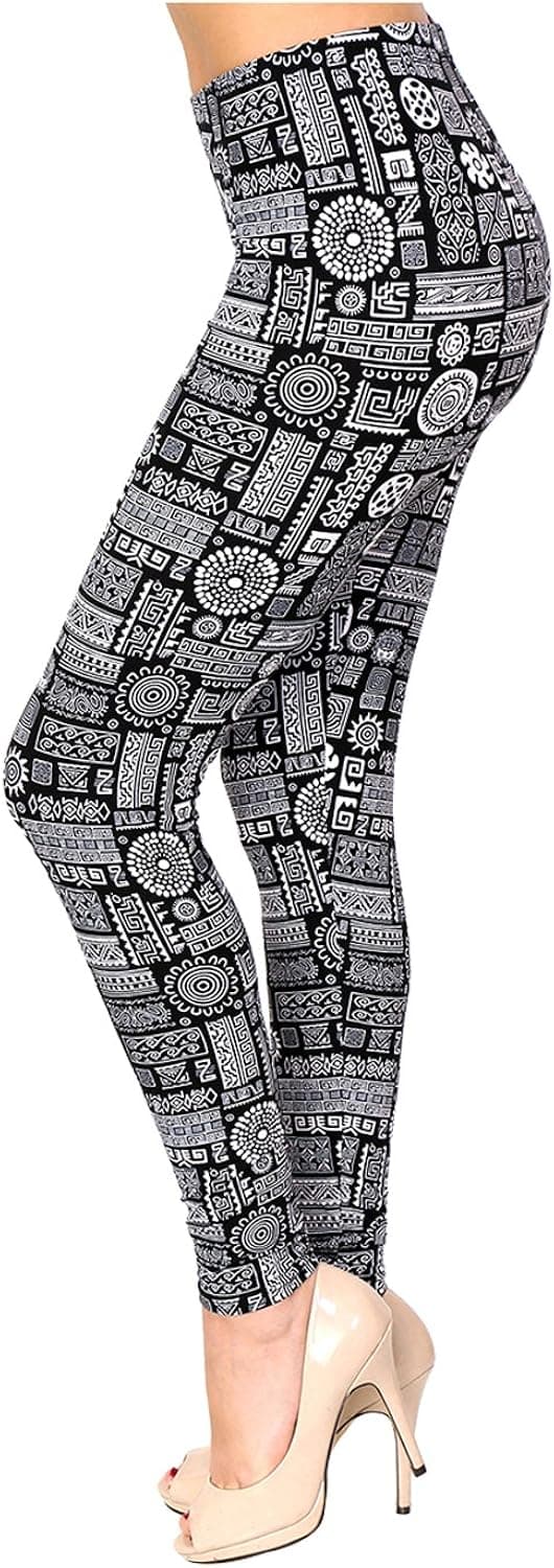 VIV Collection Printed Brushed Leggings Plus Size (L - XXL) Listing 2