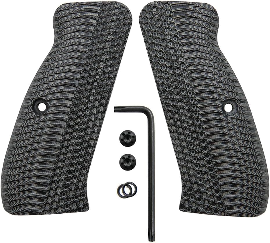 Cool Hand G10 Grips for CZ 75 Full Size, CZ 75 SP-01 Tactical, CZ 75B BD, Shadow 2, Balck Gun Grips Screws Included, Mild Aggressive OPS Texture