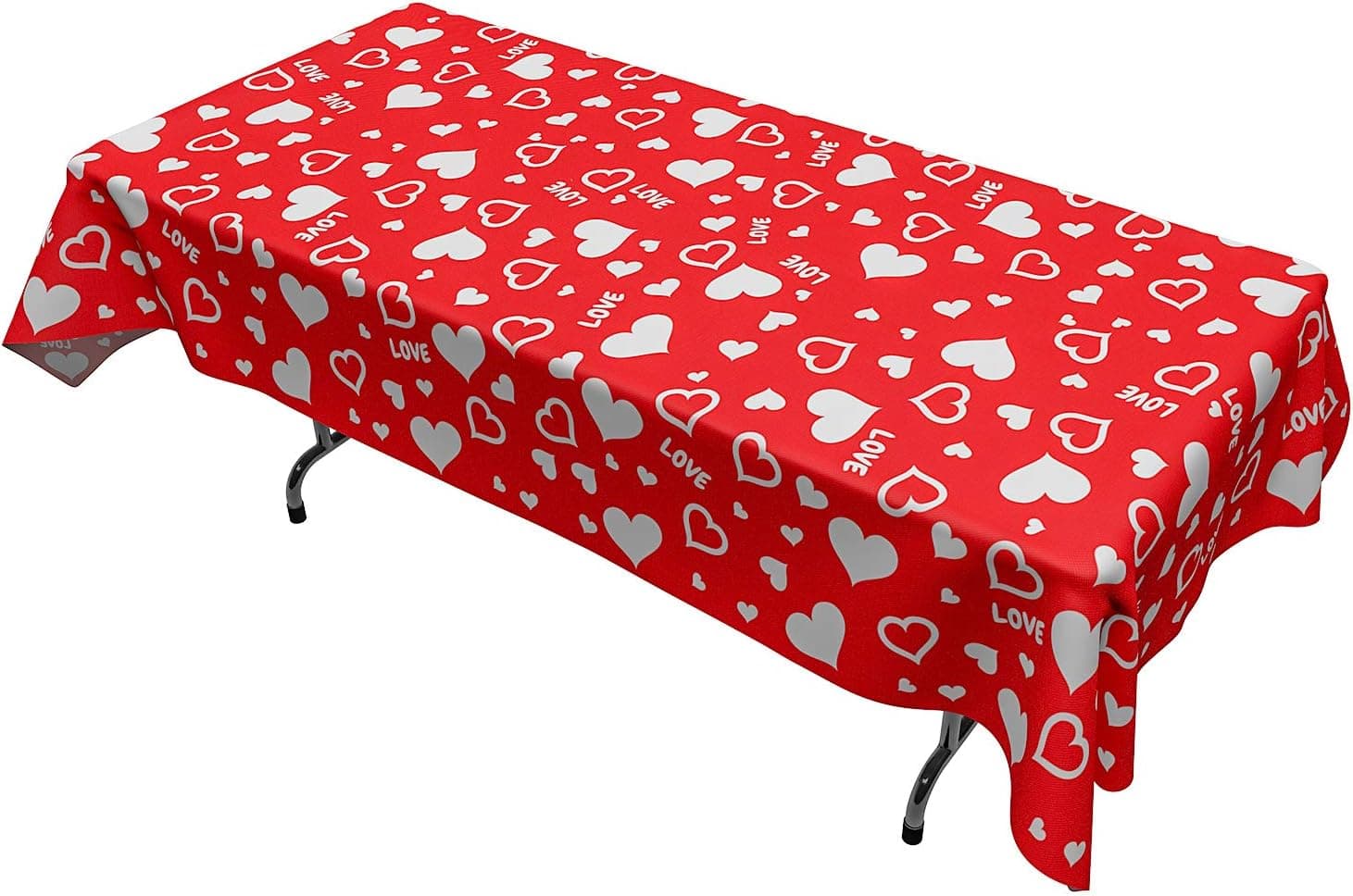 jollylife 2PCS Valentine’s Day Heart Tablecloth Decorations - Table Cloth/Cover Yard House Party Decor